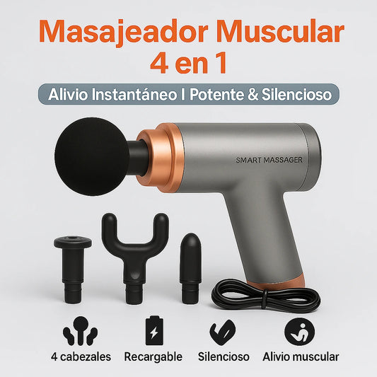 ThermaPulse 4 en 1 Masajeador con cabezas intercambiables