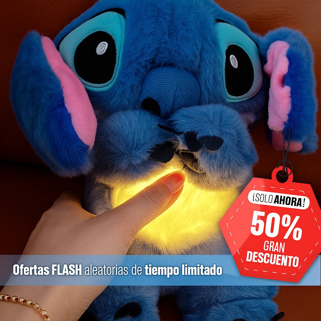 Peluche relajante Stitch  ¡Brilla y Respira!
