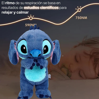 Peluche relajante Stitch  ¡Brilla y Respira!